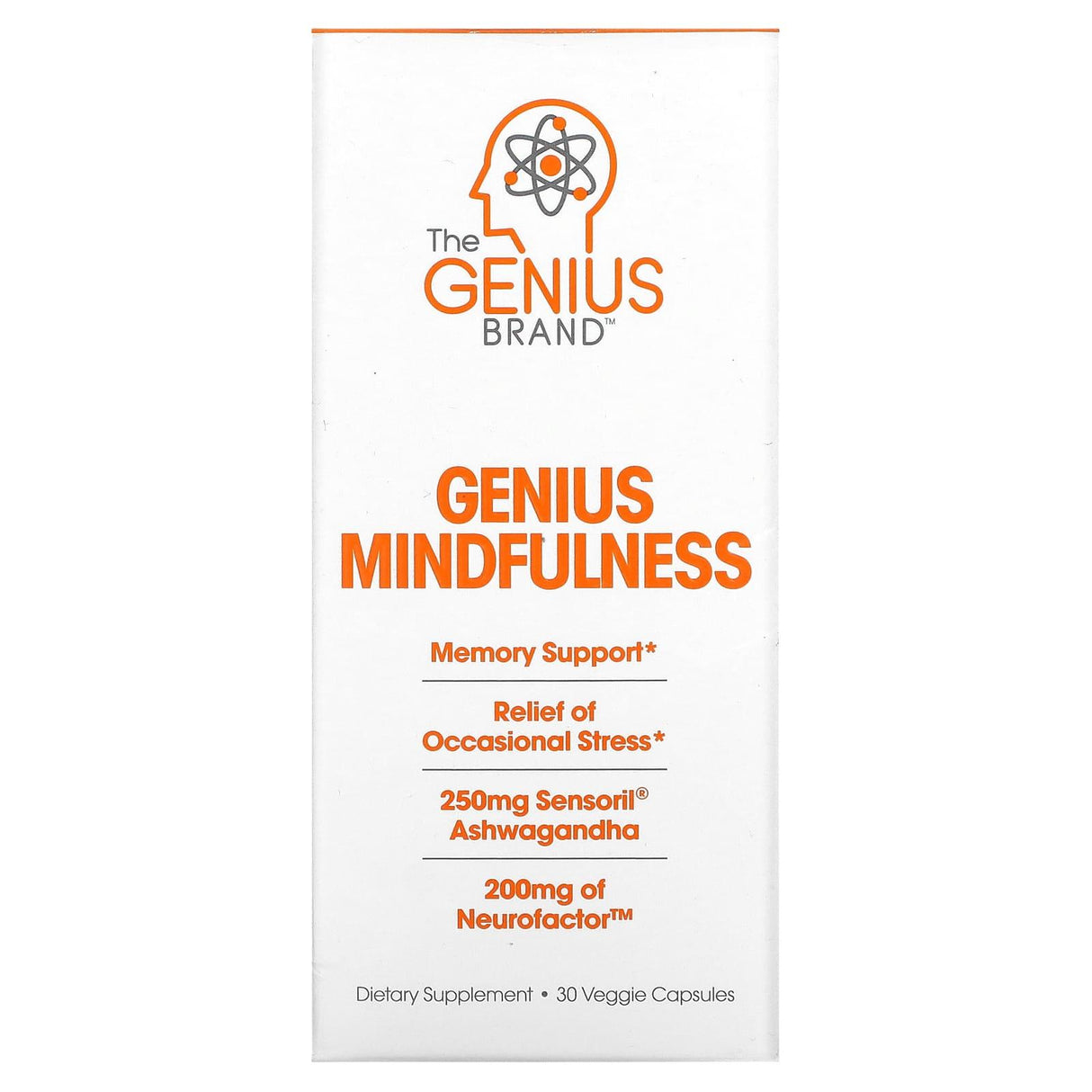 The Genius Brand, Genius Mindfullness, 30 Veggie Capsules - Supply Center USA