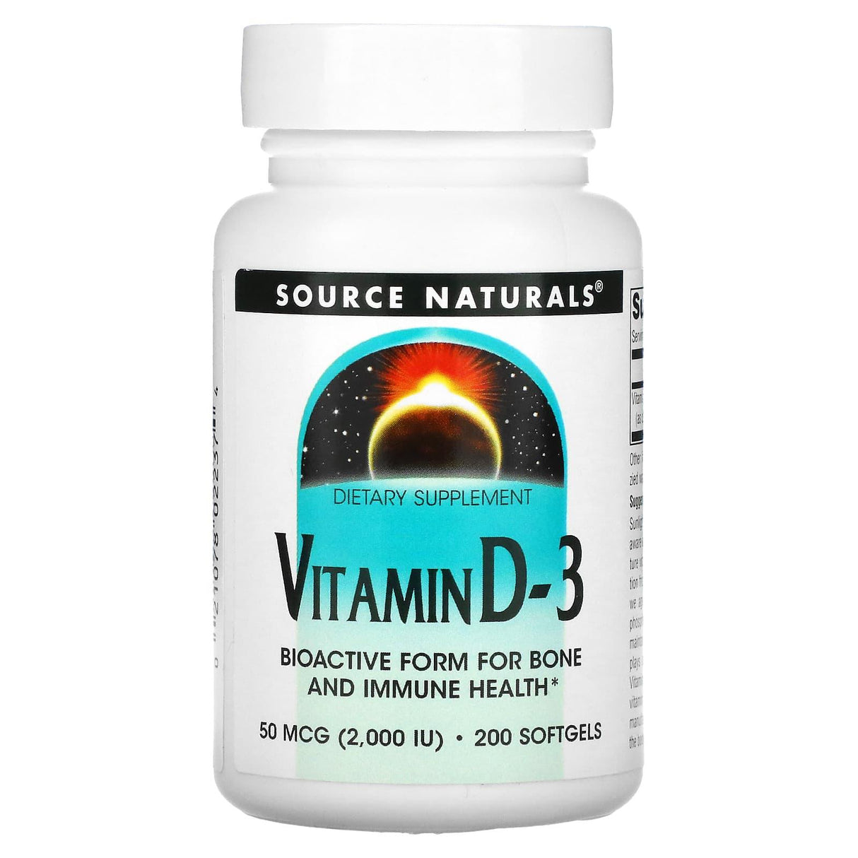 Source Naturals, Vitamin D-3, 10,000 IU (250 mcg), 120 Softgels - Supply Center USA