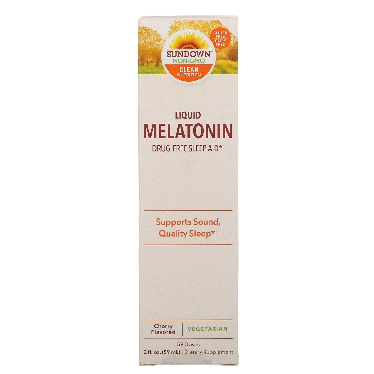 Sundown Naturals, Liquid Melatonin, Cherry Flavored, 2 fl oz (59 ml) - Supply Center USA