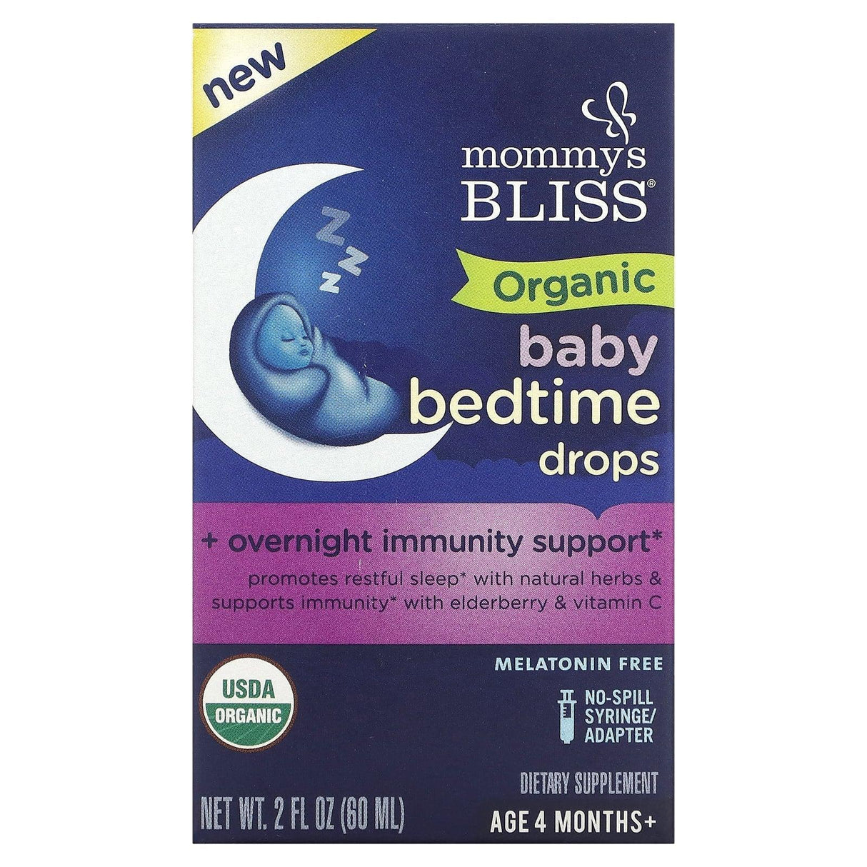 Mommy's Bliss, Organic Baby Elderberry Drops, Age 4 Months+, 3 fl oz (90 ml) - Supply Center USA