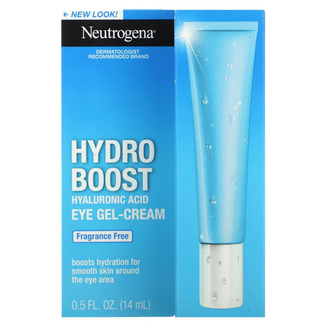 Neutrogena, Hydro Boost, Hyaluronic Acid Eye Gel-Cream, Fragrance Free, 0.5 fl oz (14 ml) - Supply Center USA