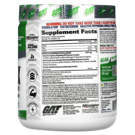 GAT, Sport, NITRAFLEX, Green Apple, 10.1 oz (285 g) - Supply Center USA