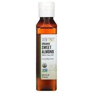 Aura Cacia, Organic, Skin Care Oil, Sweet Almond, 4 fl oz (118 ml) - Supply Center USA