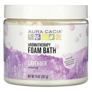 Aura Cacia, Aromatherapy Foam Bath, Relaxing Lavender, 14 oz (397 g) - Supply Center USA