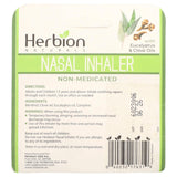 Herbion Naturals, Naturals, Nasal Inhaler, Non-Medicated , 0.05 oz (1.3 g) - Supply Center USA