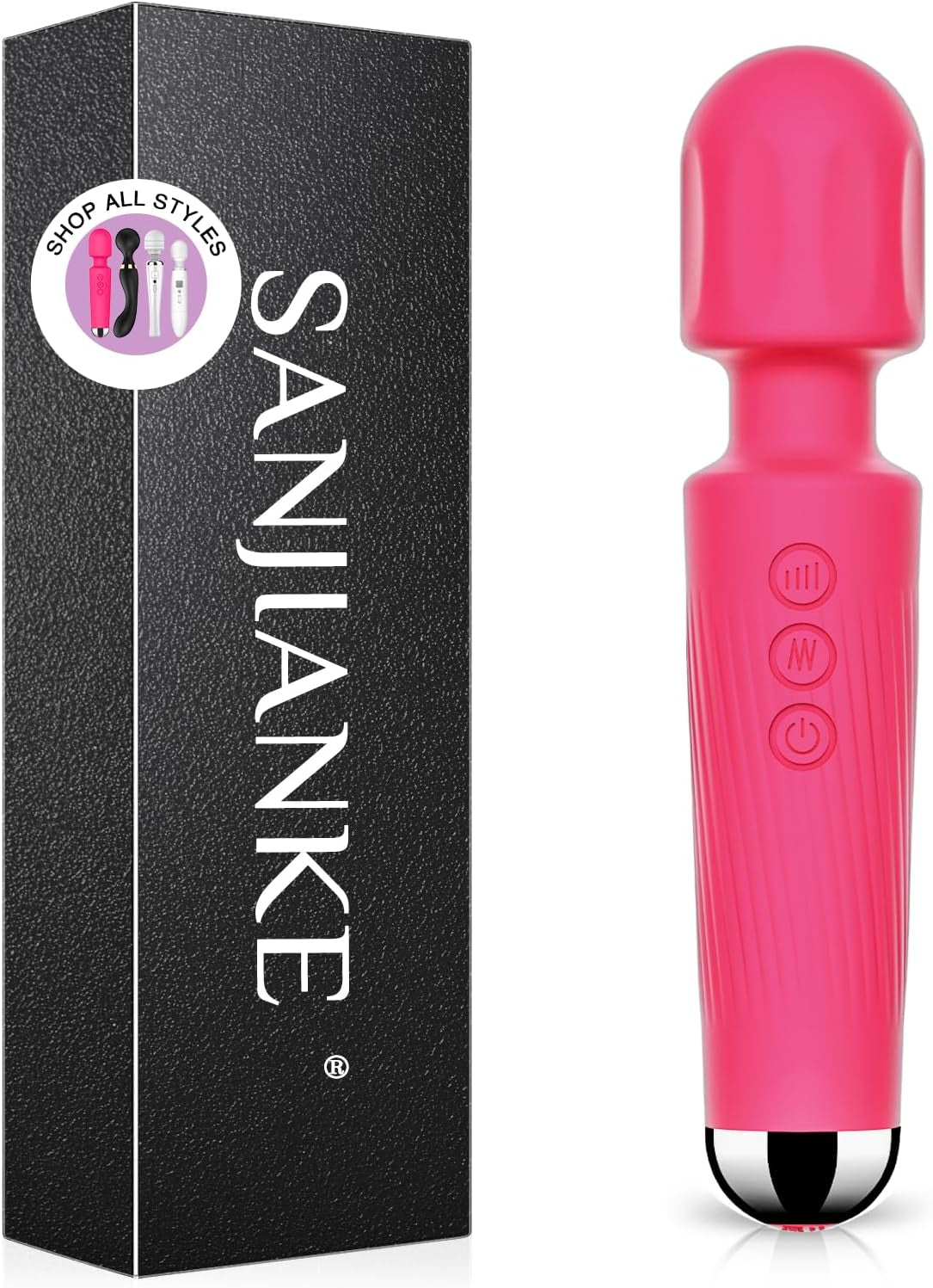 Vibrator Wand,Adult Sex Toy Wand, G Spot Dildo, Clit Vibrator, Sex Vibrators,Clitoris Stimulation,With 8 Speeds & 20 Patterns, Quiet,Fully Waterproof,Vibrating Wand for Her Pleasure (Rose Red)