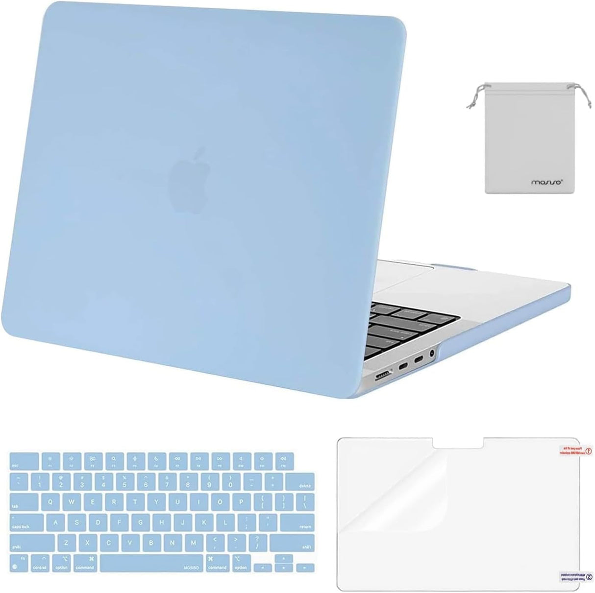 MOSISO Compatible with Macbook Pro 14 Inch Case 2024 2023 2022 2021 M4 M3 M2 M1 Pro Max A3112 A3185 A3401 A2918 A2992 A2779 A2442, Plastic Hard Shell&Keyboard Cover&Screen Film&Pouch, Black