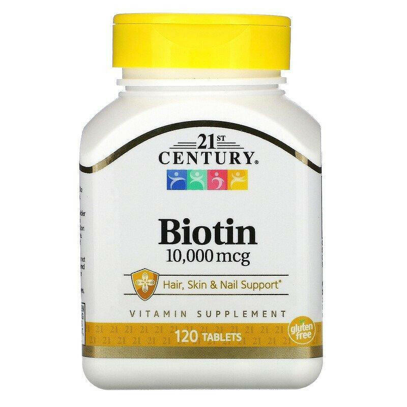 21st Century, Biotin, 10,000 mcg, 120 Tablets - HealthCentralUSA