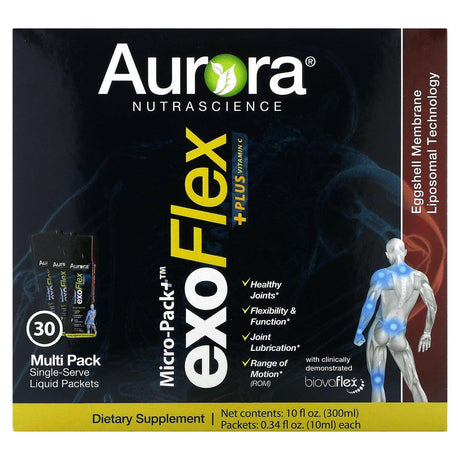 Aurora Nutrascience, Micro-Pack+ ExoFlex + Plus Vitamin C, 30 Packets, 0.34 fl oz (10 ml) Each - Supply Center USA