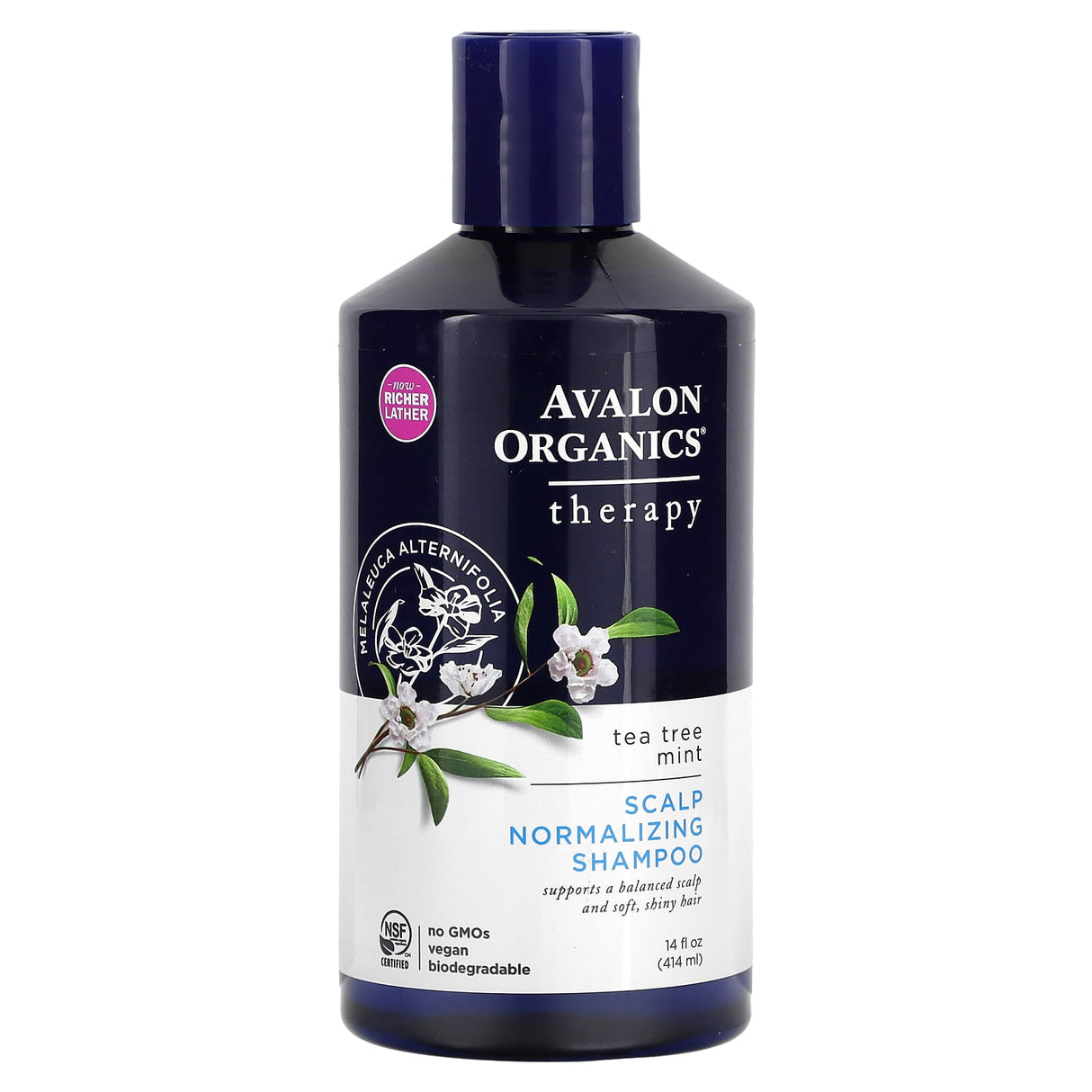 Avalon Organics, Scalp Normalizing Shampoo, Therapy, Tea Tree Mint, 14 fl oz (414 ml)