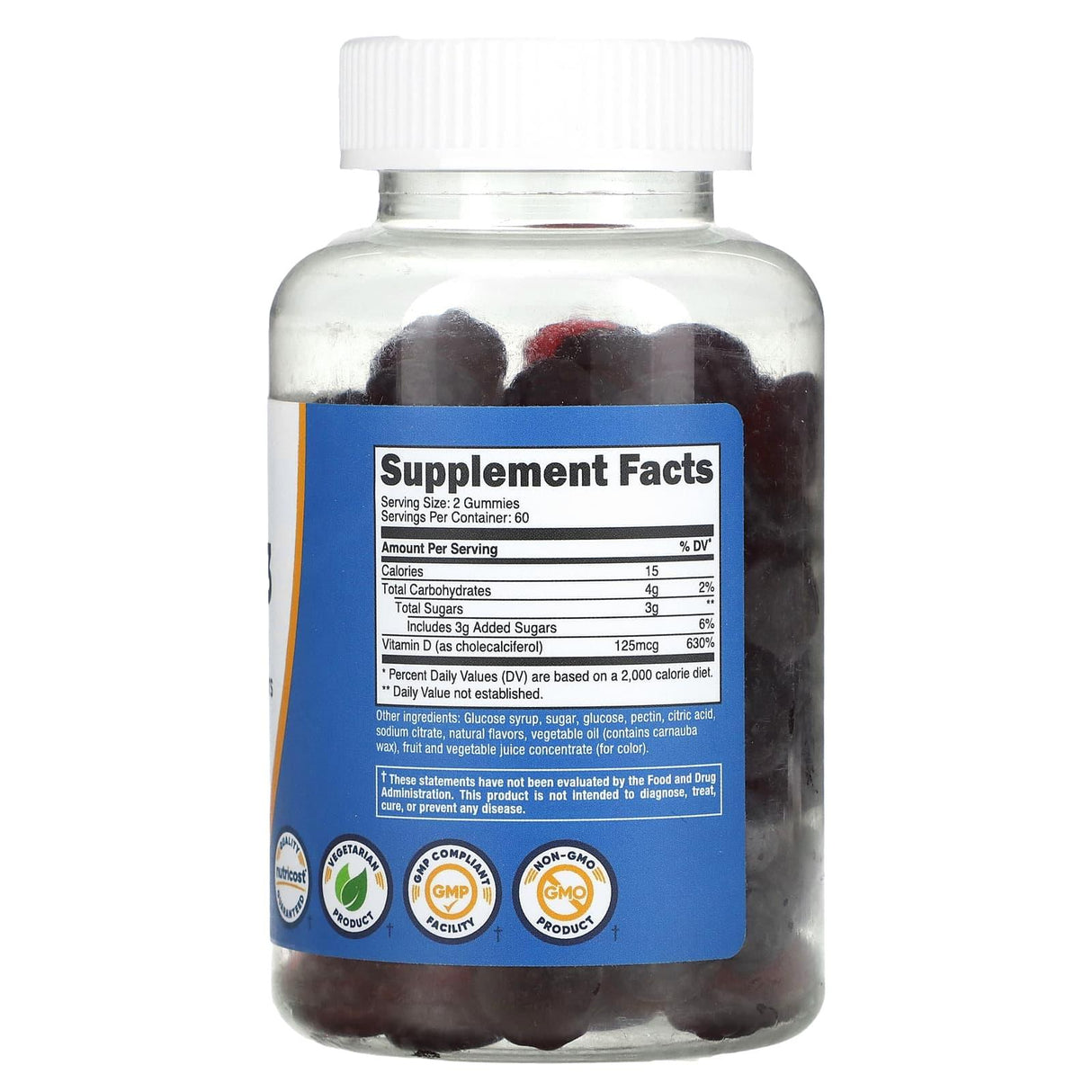 Nutricost, Vitamin D3 Gummies, Mixed Berry, 125 mcg, 120 Gummies - Supply Center USA