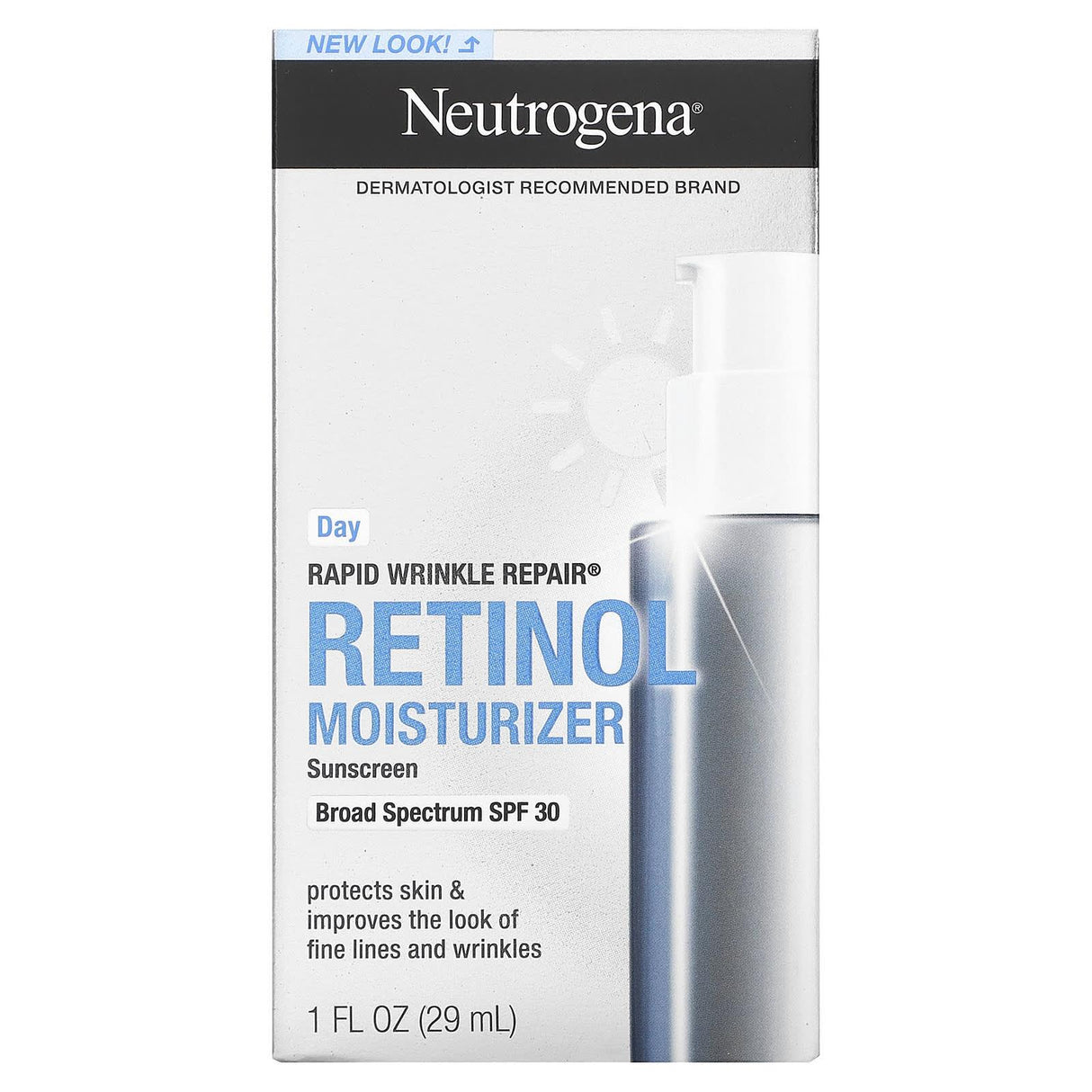 Neutrogena, Rapid Wrinkle Repair, Retinol Moisturizer, Day, SPF 30, 1 fl oz (29 ml) - Supply Center USA