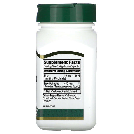 21st Century, Saw Palmetto, 450 mg, 60 Vegetarian Capsules - Supply Center USA