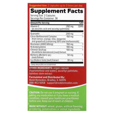 Redd Remedies, Adult Sinus Support, 72 Vegan Capsules - Supply Center USA