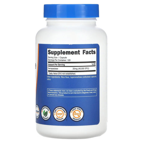 Nutricost, Serrapeptase, 40,000 SPU, 120 Capsules - Supply Center USA