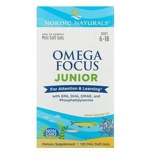 Nordic Naturals, Omega Focus Junior, Ages 6-18, 120 Mini Soft Gels - Supply Center USA