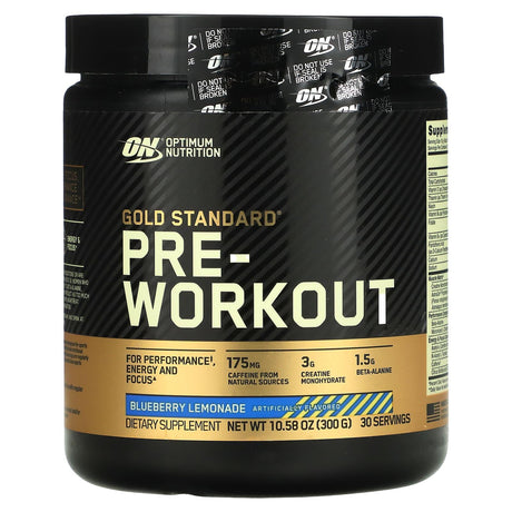 Optimum Nutrition, Gold Standard Pre-Workout, Blueberry Lemonade, 10.58 oz (300 g) - Supply Center USA