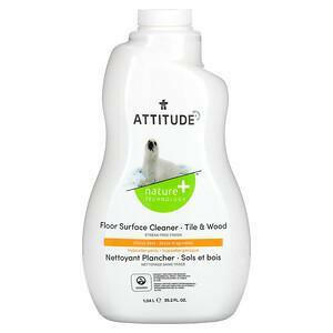 ATTITUDE, Floor Surface Cleaner, For Tile & Wood, Citrus Zest, 35.2 fl oz (1.04 l) - HealthCentralUSA