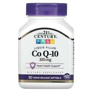 21st Century, Liquid Filled CoQ-10, 100 mg, 90 Rapid Release Softgels - Supply Center USA