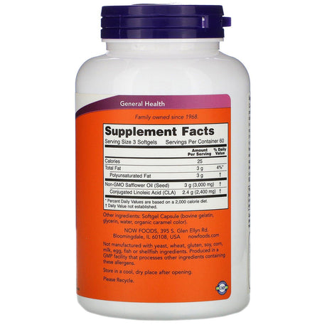 Now Foods, CLA, 800 mg, 180 Softgels - Supply Center USA