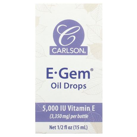 Carlson, E-Gem Oil Drops, 1/2 fl oz (15 ml) - Supply Center USA