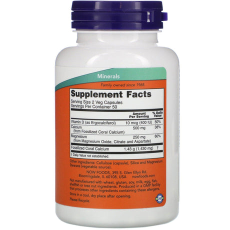 Now Foods, Coral Calcium Plus, 100 Veg Capsules - Supply Center USA