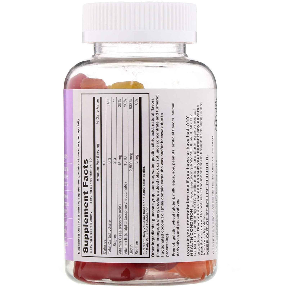 T-RQ, Adult Gummy, Hair, Skin & Nails, Biotin, Lemon Orange Cherry, 60 Gummies - HealthCentralUSA