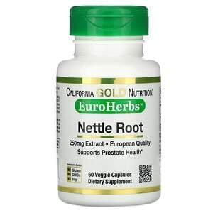 California Gold Nutrition, Nettle Root Extract, EuroHerbs, 250 mg, 60 Veggie Caps - Supply Center USA