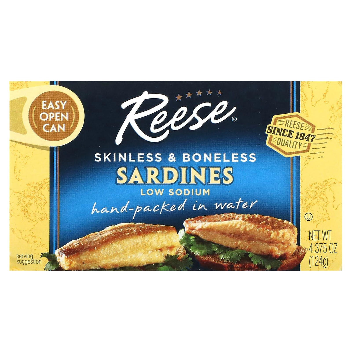 Reese, Skinless & Boneless Sardines, 4.375 oz (124 g) - Supply Center USA