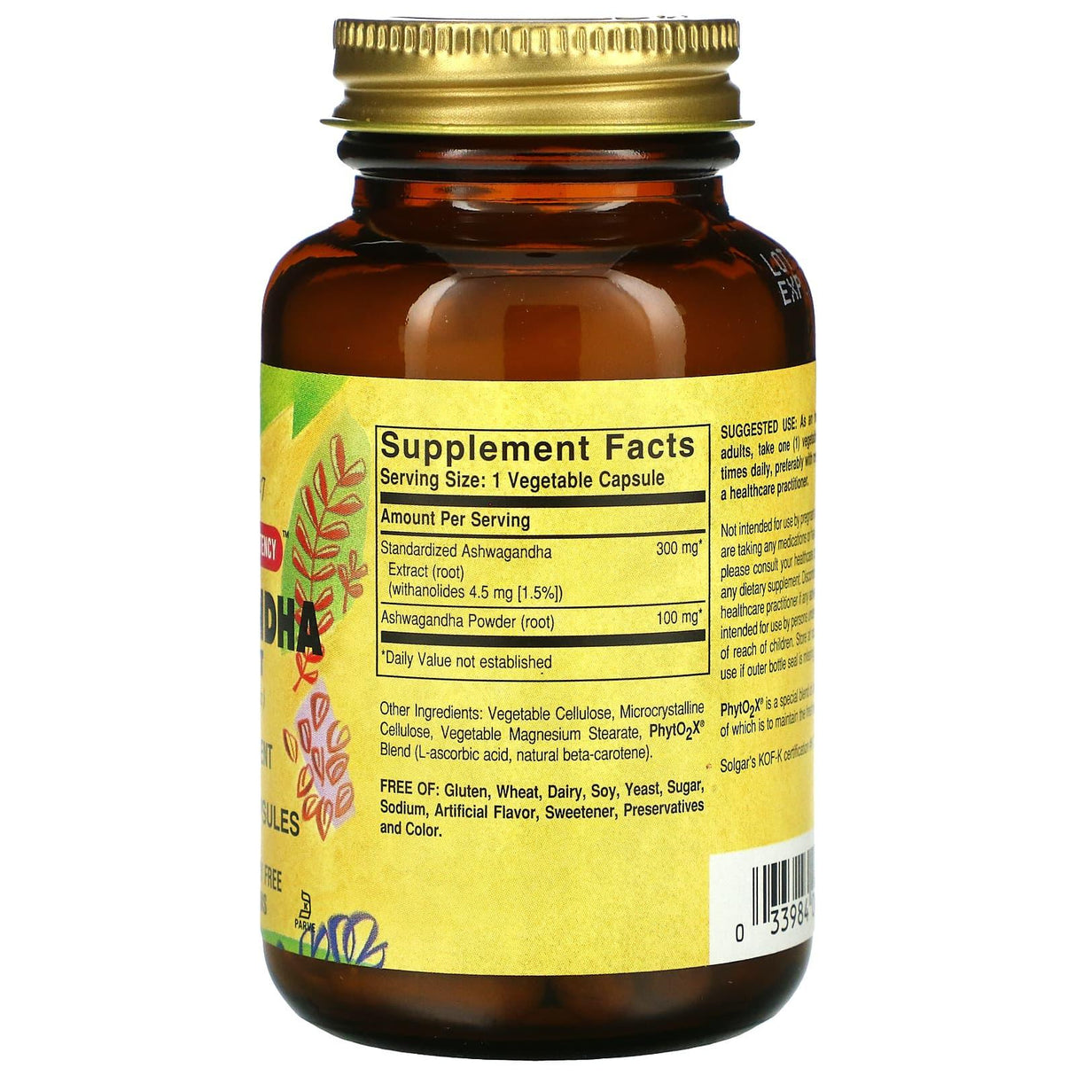 Solgar, Ashwagandha Root Extract, 60 Vegetable Capsules - Supply Center USA