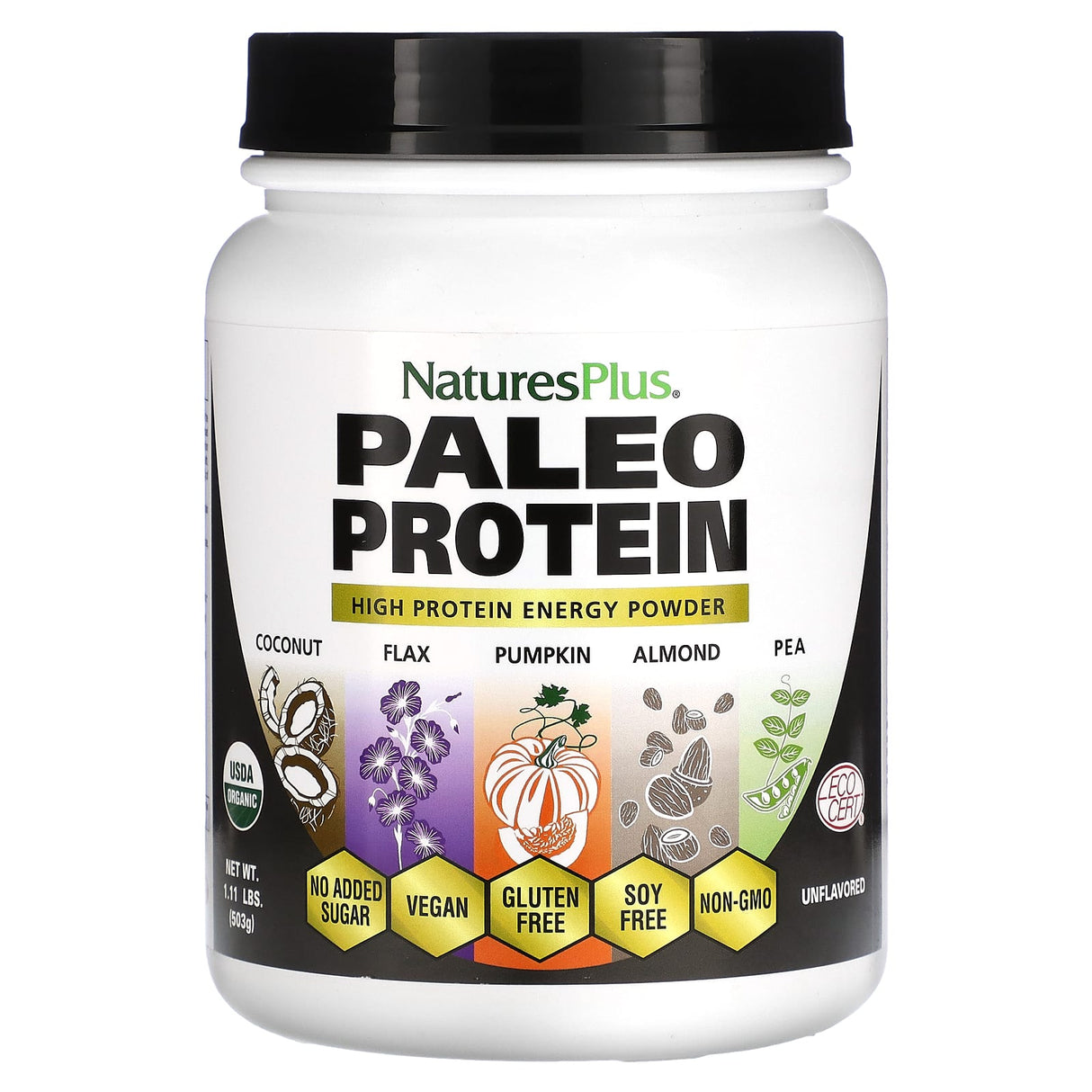 NaturesPlus, Organic Pea Protein Powder, 1.1 lbs (500 g) - Supply Center USA
