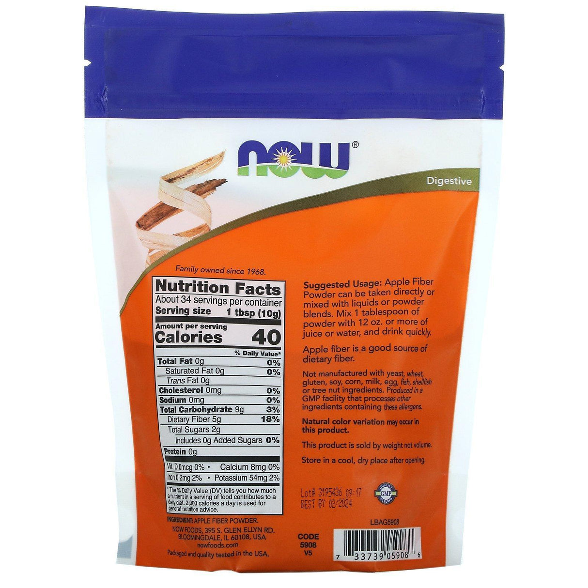 Now Foods, Apple Fiber, Pure Powder, 12 oz (340 g) - Supply Center USA