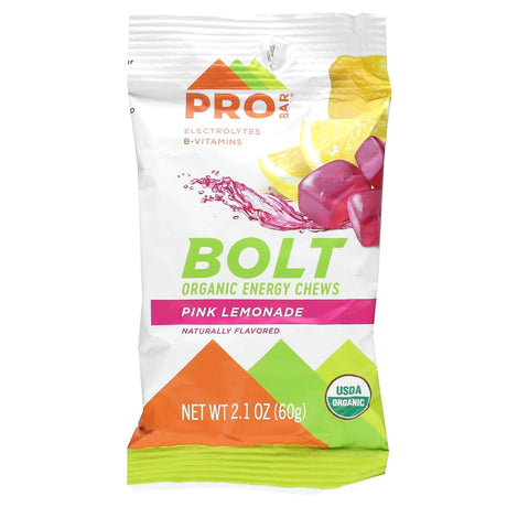 ProBar, Bolt, Organic Energy Chews, Pink Lemonade, 12 Packs, 2.1 oz (60 g) Each - Supply Center USA