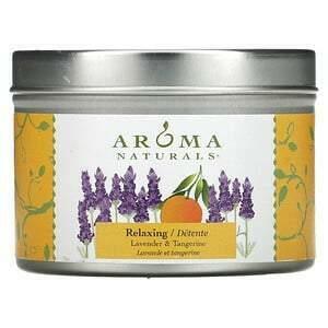 Aroma Naturals, Soy VegePure, Travel Tin Candle, Relaxing, Lavender & Tangerine, 2.8 oz (79.38 g) - Supply Center USA