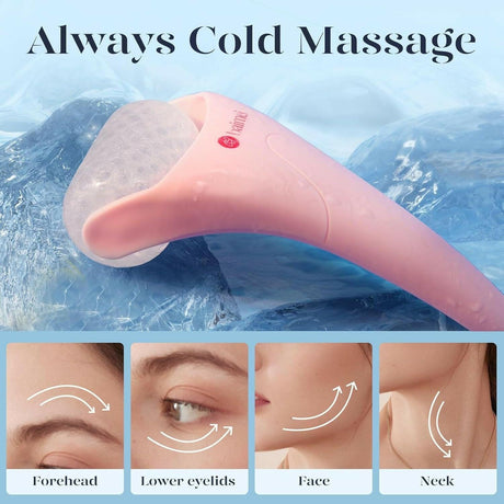 BAIMEI Icyme Cryotherapy Ice Roller and Gua Sha Facial Tools Puffiness Redness Reducing Migraine Pain Relief Skin Care Tools Face Massager, Self Care Gift for Women - Pink - Supply Center USA