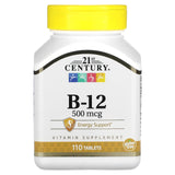 21st Century, B-12, 500 mcg, 110 Tablets - Supply Center USA