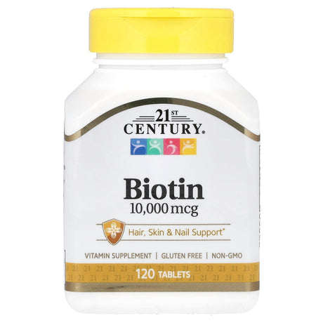 21st Century, Biotin, 10,000 mcg, 120 Tablets - Supply Center USA