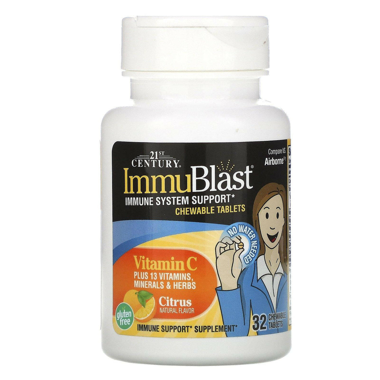 21st Century, ImmuBlast, Citrus, 32 Chewable Tablets - Supply Center USA