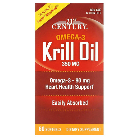 21st Century, Krill Oil, 350 mg, 60 Softgels - Supply Center USA