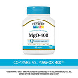 21st Century, MgO-400, 90 Tablets - Supply Center USA