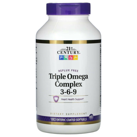 21st Century, Triple Omega Complex 3-6-9, 180 Enteric Coated Softgels - Supply Center USA