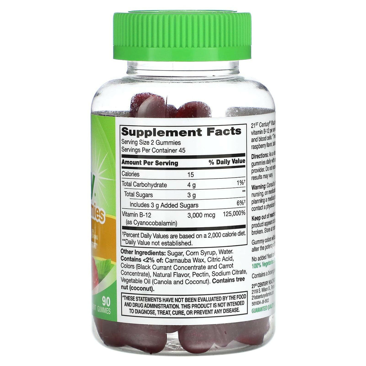 21st Century, VitaJoy Gummies, B-12, Extra Strength, Raspberry, 1500 mcg, 90 Gummies - Supply Center USA