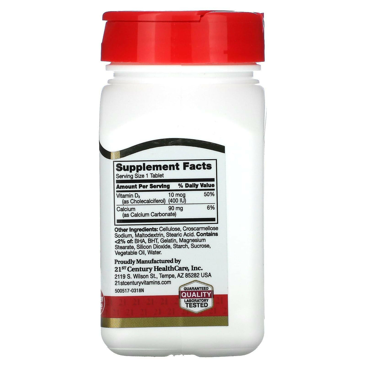 21st Century, Vitamin D3, 10 mcg (400 IU), 100 Tablets - Supply Center USA