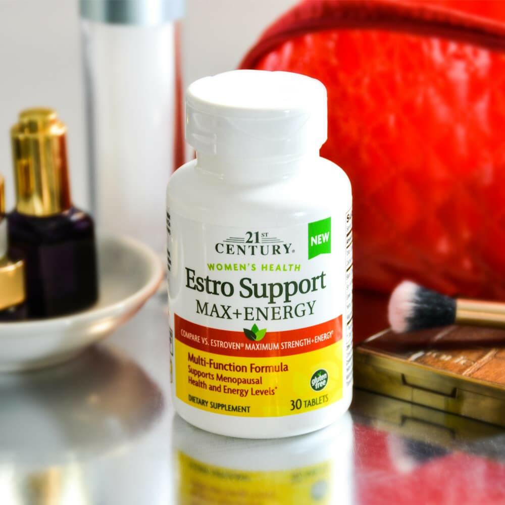21st Century, Women's Health, Estro Support Max + Energy, 30 Tablets - Supply Center USA