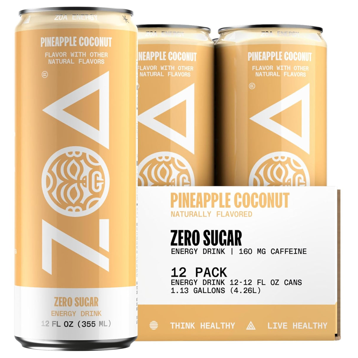 ZOA Zero Sugar Energy Drinks, Variety Pack - Sugar Free with Electrolytes, Healthy Vitamin C, Amino Acids, Essential B-Vitamins, and Caffeine from Green Tea - 12 Fl Oz (12-Pack)