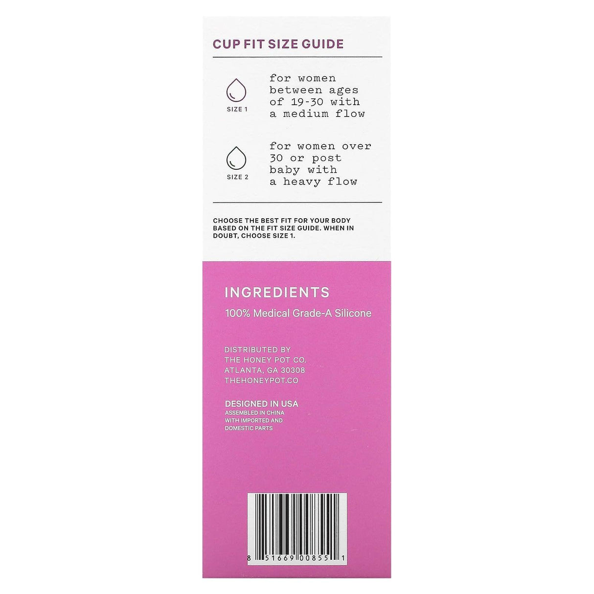 The Honey Pot Company, Menstrual Cup, Size 2, 1 Cup