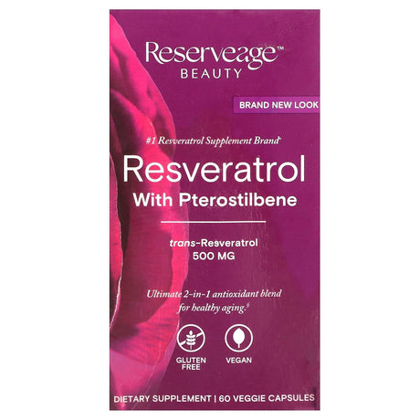 Reserveage Nutrition, Resveratrol with Pterostilbene , 500 mg, 60 Veggie Capsules - Supply Center USA