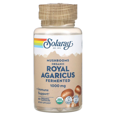 Solaray, Fermented Royal Agaricus, Mushrooms, 500 mg, 60 Organic Capsules - Supply Center USA