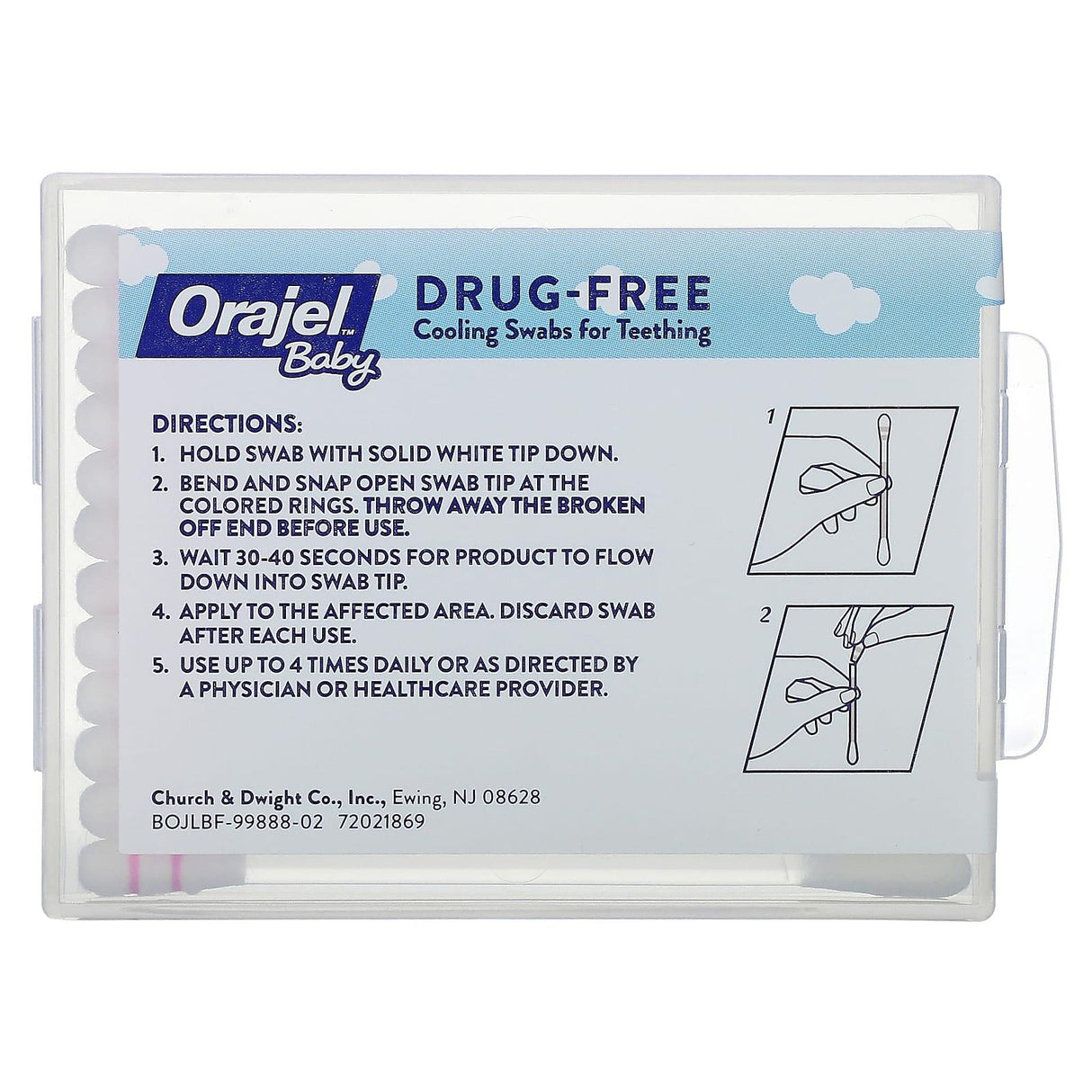 Orajel, Baby Daytime Cooling Swabs for Teething, 0+ Years, 12 Unit Dose Swabs, 0.005 fl oz (0.15 ml) - Supply Center USA