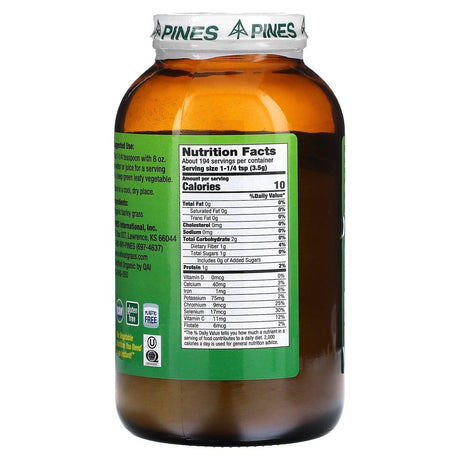 Pines International, Barley Grass, Powder, 24 oz (680 g) - Supply Center USA